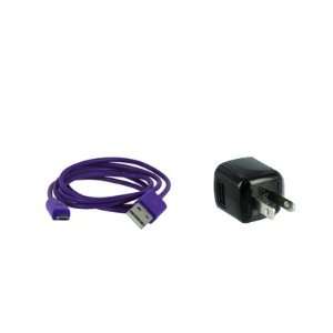 EMPIRE HTC EVO Design 4G 3 1/2 USB Data Cable (Purple) + USB Wall 