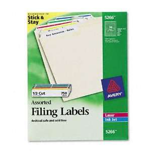 Avery® Permanent Adhesive Laser/Ink Jet File Folder Labels, Assorted 