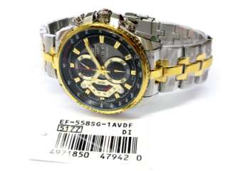 Genuine Casio Watch Gold Black Edifice EF 558SG 1A  