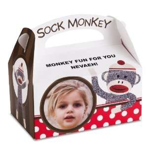  Sock Monkey Red   Personalized Empty Favor Boxes (8) Toys 