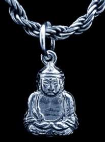 1873 Buddha Buddah Sterling Silver Pendant Charm Luck  