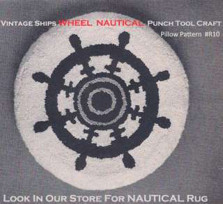 VTG Ship Wheel Nautical Pillow Punch Needle Craft #R10  