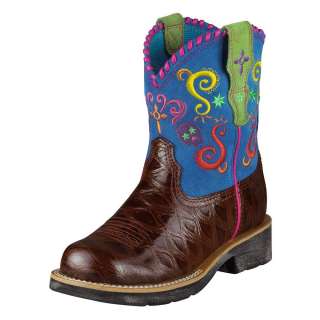 Ariat Western Boots Girls Showbaby Fiesta Childrens Chestnut 10006867 