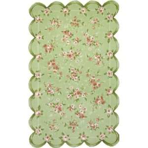   Floral and More Emily Green / Pink Contemporary Rug Furniture & Decor