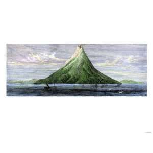  Island of Krakatoa before its Destruction When its Volcano 