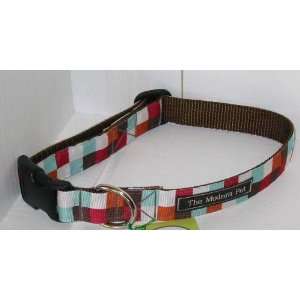  Funky Check Ribbon Dog Collar NEW Size LARGE 5176 Plaid 