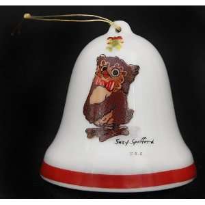  1979 Enesco Suzys Zoo Festive Owl Porcelain Christmas 