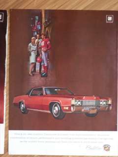 Lot of 8 Cadillac Automobile Car Ads from 1960s Ad Set  