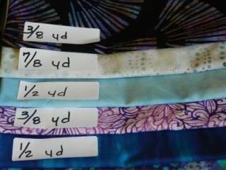 Batik & Tie Dye Lot of 47 Fat Quarters & 5 yds Fabric Quilt Quilting 
