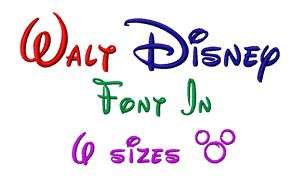 Walt Disney Font Machine Embroidery Designs in 6 sizes  