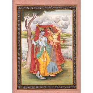  Radha Krishna   Water Color Painting on Paper   Artist 