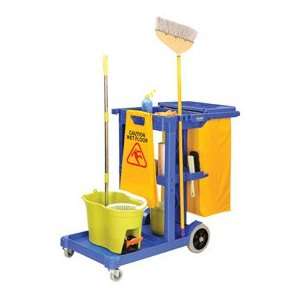 Janitor Cart Blue With 25 Gallon Vinyl Bag