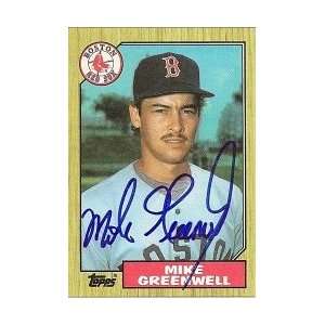 Mike Greenwell Boston Red Sox1987 Topps Rookie Signed Trading Card