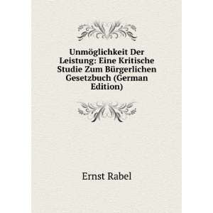   Zum BÃ¼rgerlichen Gesetzbuch (German Edition) Ernst Rabel Books