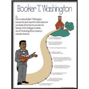  Booker T Washington Lamina Framed Poster Print, 19x25 