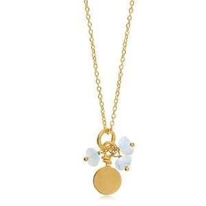  Moonstone Cluster, Vermeil Disc Charm Necklace Jewelry