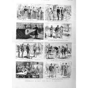  1885 AUSTRALIA PEOPLE SHIPS HORSES NEW CHUMS OLD PRINT 