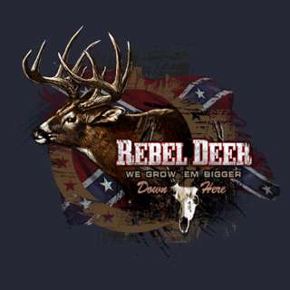 Buckwear T Shirt NEW Rebel deer   We grow em bigger  