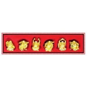  Hong Tze Collection set of Six Golden Sitting Buddha 