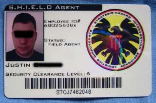 Agent ID Card SHIELD Custom Prop Cosplay  