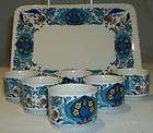 Villeroy & and Boch IZMIR 6 x egg cups on tray   vintage retro