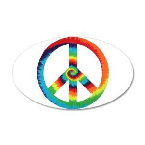  38.5x24.5O Wall Vinyl Sticker Tye Dye Peace Symbol 