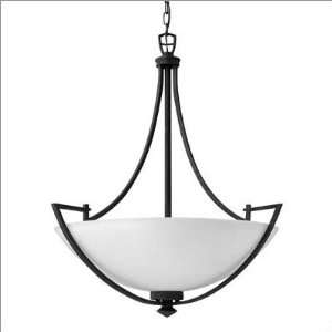   Soho 5 Light Ceiling Pendant in Vintage Black with Etched Opal glass