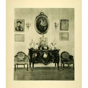  1920 Photogravure Paris Interior Vigee Lebrun Watteau 