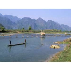  Fishing Boat, Vang Vieng, Laos, Indochina, Southeast Asia 