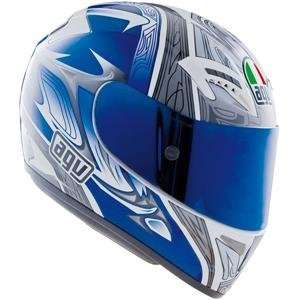  AGV T 2 Shade Helmet   X Large/White/Blue Automotive