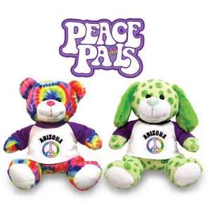    Arizona Peace Pals green PUPPY or tie dyed TEDDY bear Toys & Games