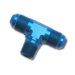   Blue Anodized Aluminum  4AN Flare to 1/8 Pipe Tee Adapter Fitting