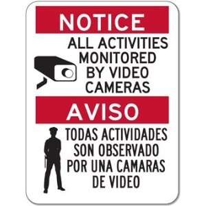   Activities Monitored By Video Cameras Signs   18x24