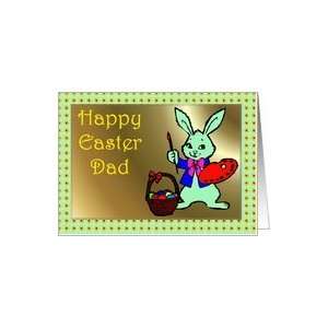  COLOR ME IN HAPPY EASTER DAD BUNNY RABBIT EASTER EGGS Card 