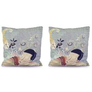  Cotton cushion covers, Dreaming of Birds (pair)