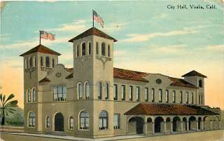 CA VISALIA CITY HALL MAILED 1914 TOWN VIEW EARLY M46895  