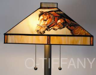 Glass Shade Horse Floor Lamp Art by Janet Griffin Scott  