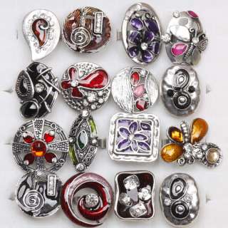 Wholesale Lots 10 Tibet Silver Enamel Vintage Rings 129  