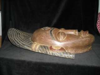 Hand Carved Heavy Wood Vintage Native Mask  Decorative  apx. 16 X 9 