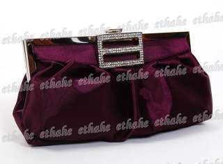 Classic Shoulder Clutch Bag Handbag Tote Purple 66E5  