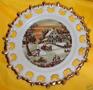 The Homestead in Winter Currier & Ives Plate Mint 7  