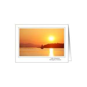  Sunset over Lake Champlain   Burlington, Vermont Card 