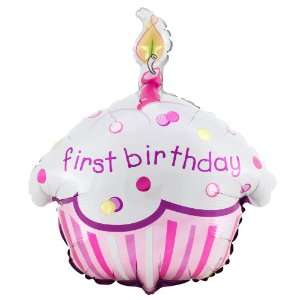    Cupcake 1st Birthday 18 Foil Balloon Party Supplies Toys & Games