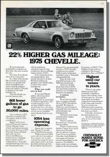 1975 Chevy Chevelle   Higher Gas Mileage Photo Car Ad  
