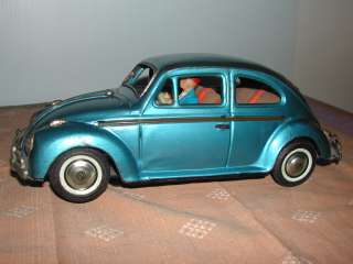 Vintage Bandai Japan Battery Operated Toy Tin Volkswagen Beetle Bug 