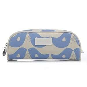  apple & bee pencil case make up bag, lovebird blue, 1 ea 