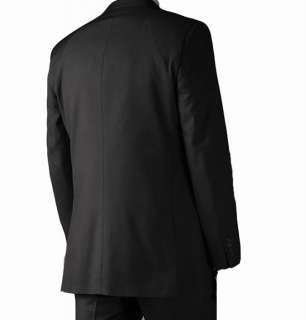   395 Modern Cut 2 BT Jet Black Mens Designer Business Dress Suit  