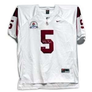  Reggie Bush USC Trojans Autographed White Nike Jersey with 