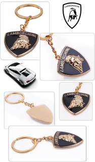 LAMBORGHINI Car Logo Brand Alloy Metal 3D Gold Keychain Keyring 
