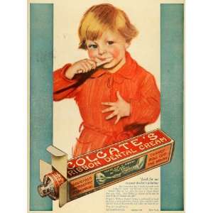 1918 Ad Colgate Ribbon Dental Cream Child Toothpaste Tube Dentifrice 
